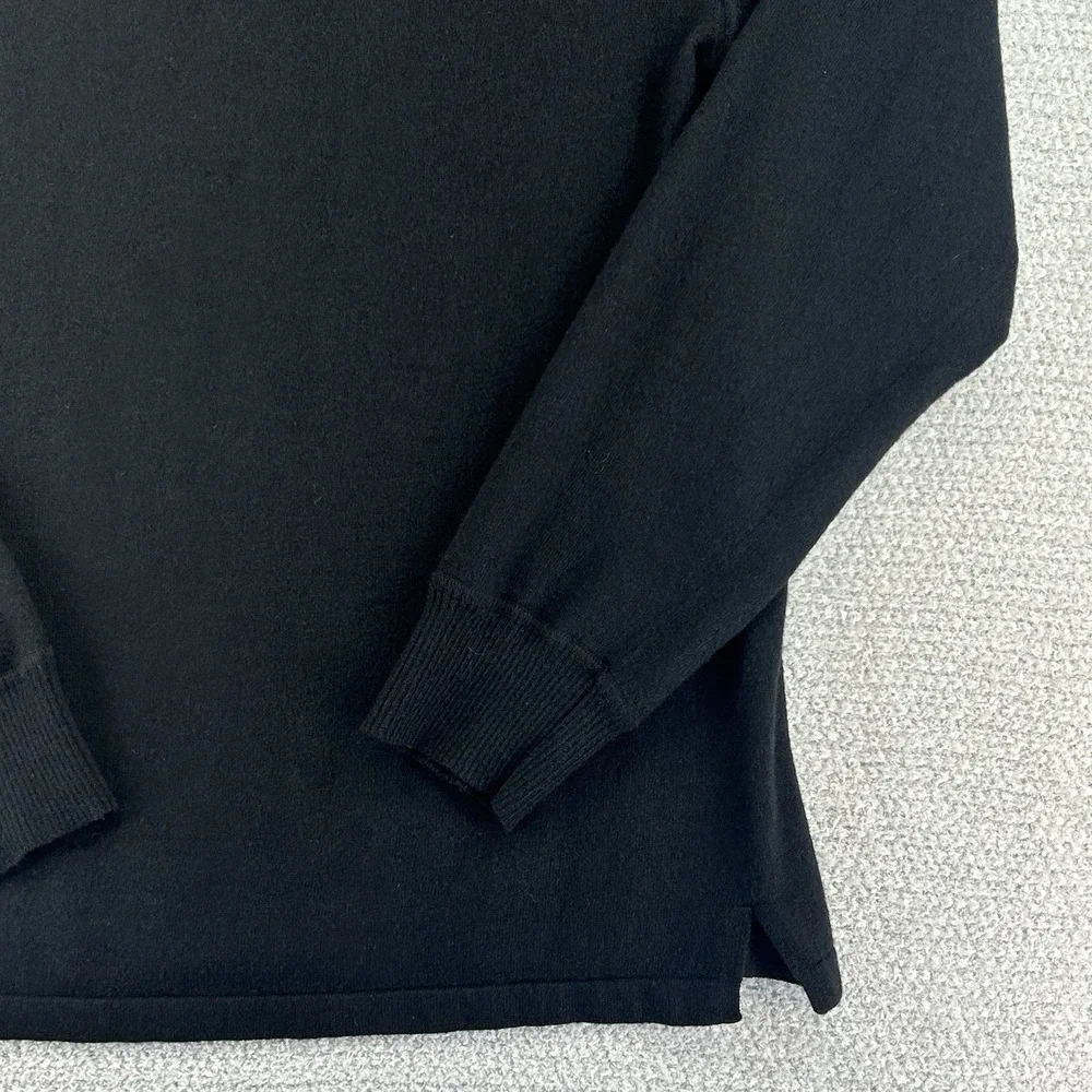 The North Face Sweater Mens Medium Black‎ Wool Blend Pullover 1/4 Zip Hike Camp